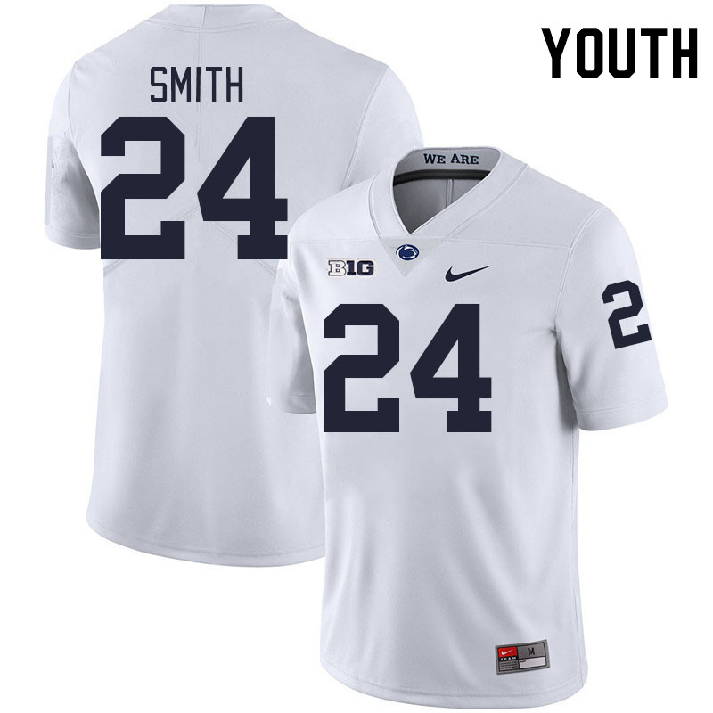 Youth #24 Corey Smith Penn State Nittany Lions College Football Jerseys Stitched-White